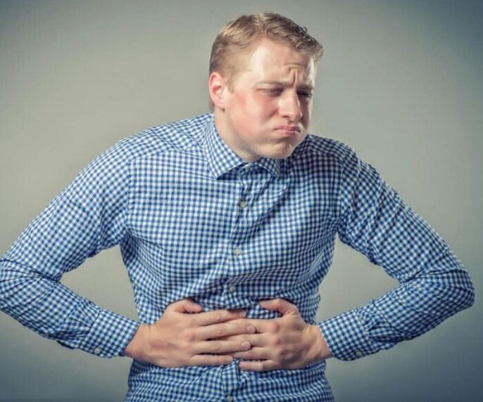 abdominal pain and nausea due to parasites in the body